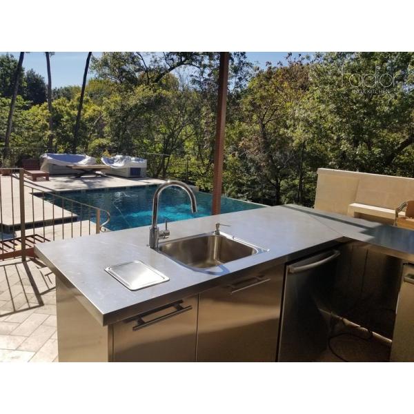 OEM Outdoor Kitchen Stainless Steel Sink Cabinet With Integrated Modern Appliances