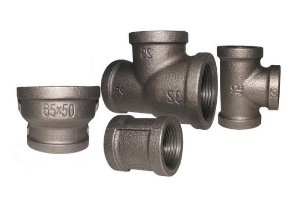 Quality Black NPT Malleable Cast Iron Pipe Fittings / Reducing Socket 90 Degree for sale