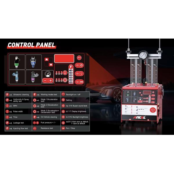 ANCEL AJ400 Fuel Injector Tester Injector Cleaning Machine, 4 Cylinders for Car 110V or 220V