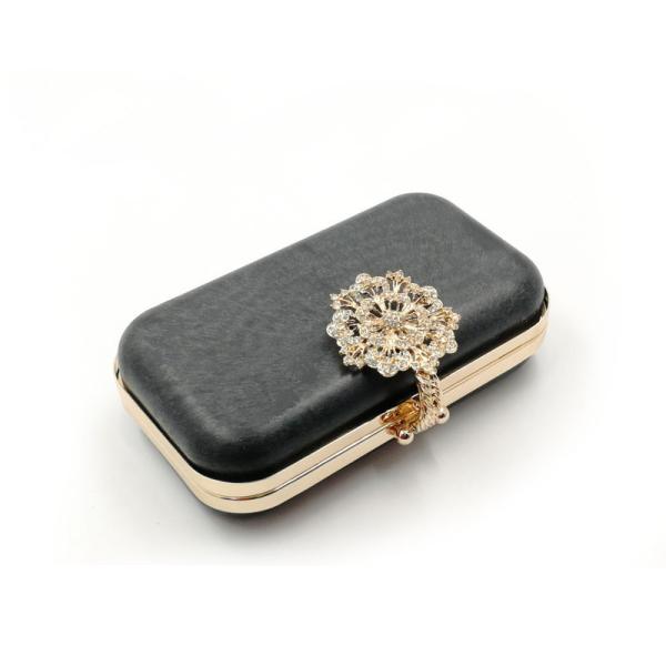 Quality Beautiful Flower Clasp With Diamond Rectangle Box Clutch Frame for sale