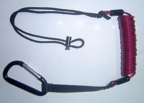 Quality Elastic coiled dog leash with fabric strap and carabiner safety anti-lost cord ropes for sale