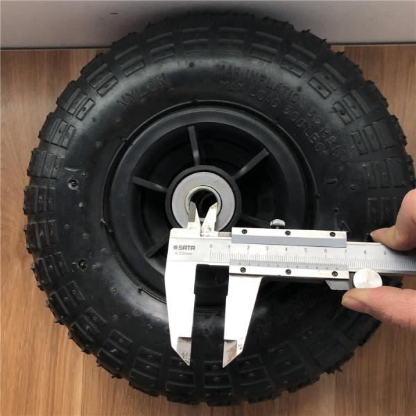 350 4 Grey Plastic Rim Pneumatic Trolley Wheels 10 Inch Hand Trolley Wheel Replacement
