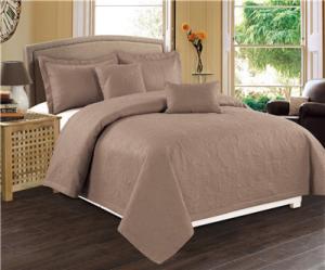 China Solid Color Quilts 5pcs 100% Polyester Bedding Set Cotton Touch Feel on sale