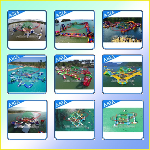 0.6 - 0.9mm PVC Inflatable Floating Water Park With Printing Logo