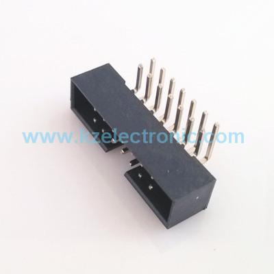 Quality 2*8 Pins 2.54mm PCB box header right angle 90 DIP connector for sale
