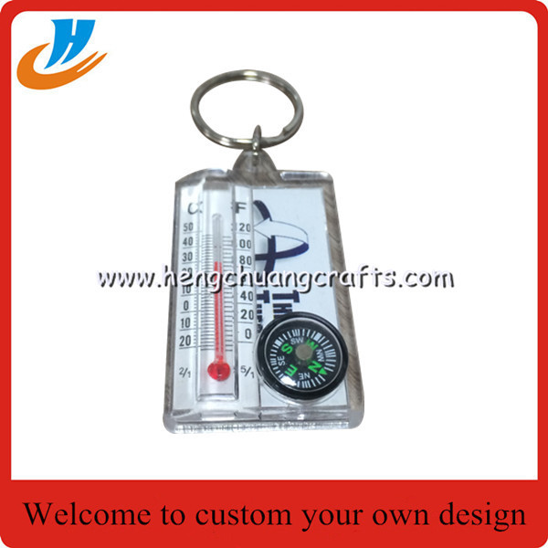 Wholesale Plastic keychain/compass keychain/new design key chain cheap price custom no mold fee key rings