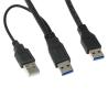 Buy cheap 2x USB 3.0 two A Male to A Male Power Supply Y-Cable am to am for HDD Enclosure from wholesalers