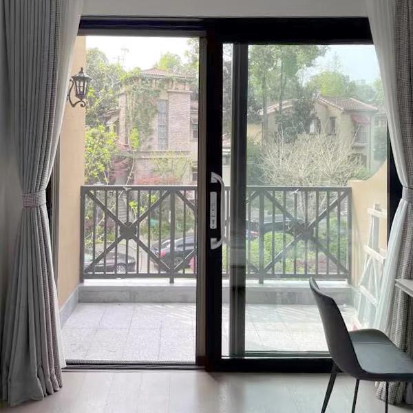 Quality Glass Fiber Black Net Sliding Trackless Screen Door Solutions for sale
