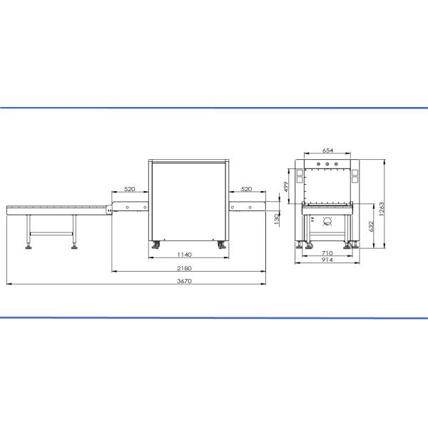 Mass Storage X Ray Screening Machine 40AWG Resolution , 1200 Bags / Hour Scan Speed