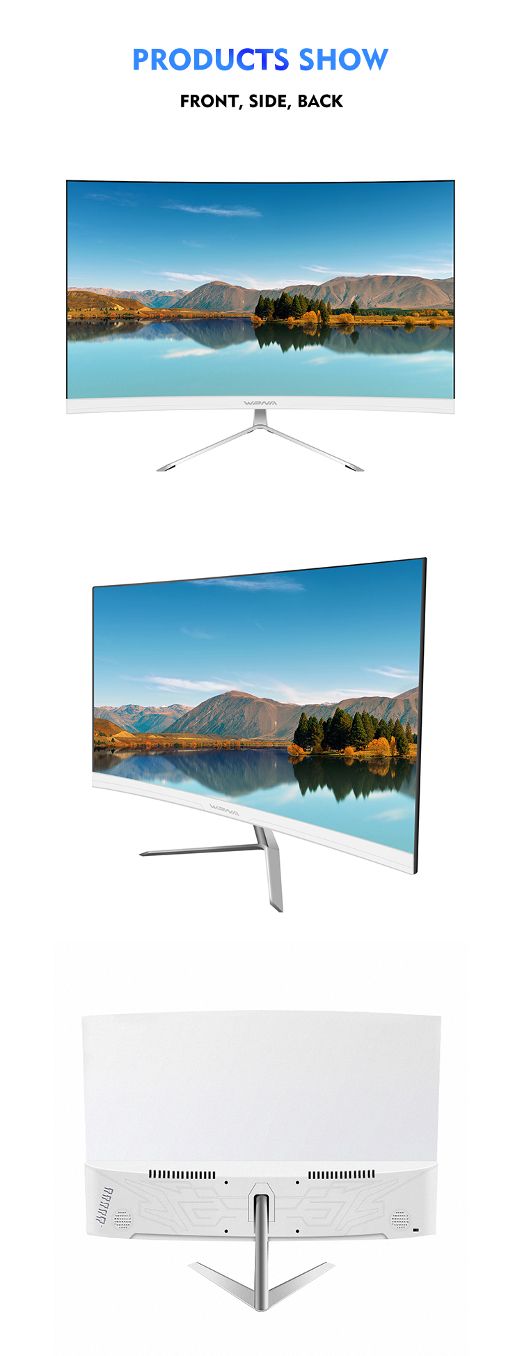 Desktop Curved Computer Monitor 144Hz 24 Inch Gaming Monitor For Internet Cafes