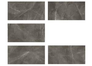 Buy cheap Dark Grey Gloss Glazed Porcelain Floor Tile With Strong Stone Texture product