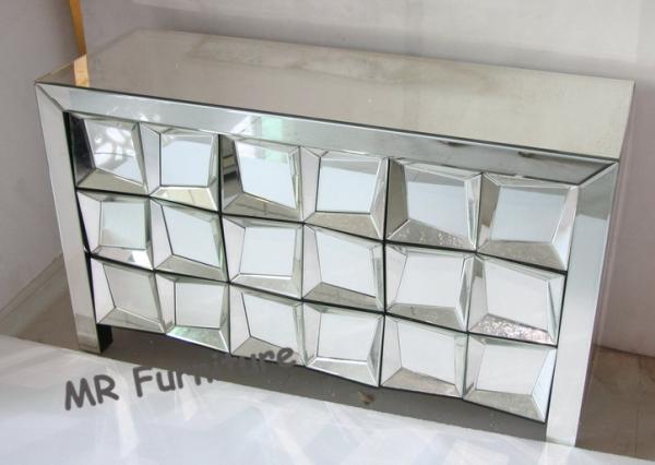 Quality Wooden Glass Mirrored Bedroom Chest Durable Material Long Life Span for sale