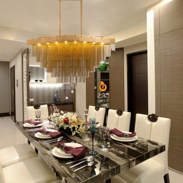 Modern pull chain chandelier Gold Color For Project Lighting (WH-CC-12)