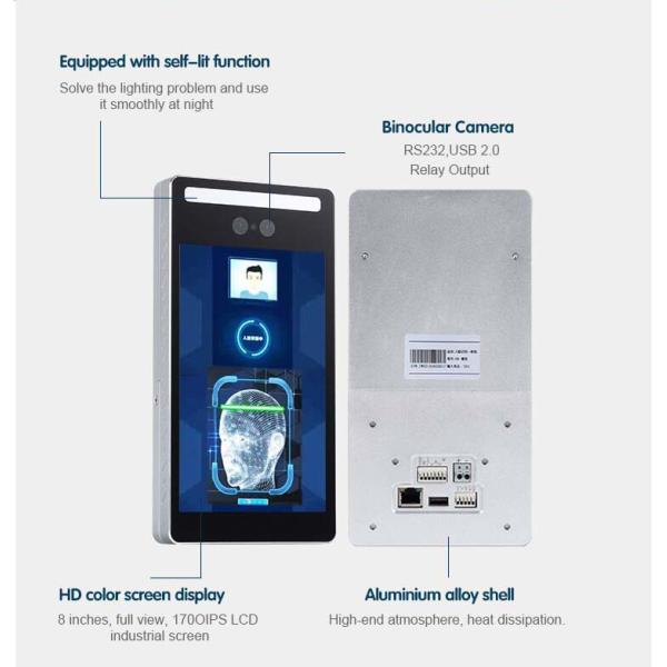 Binocular Camera Face Recognition Device F5-BG Android 7.1.2 OS Support Wired / Wireless