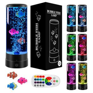 China RoHs Usb LED Jellyfish Lamp 12 Inch Cylindrical Bubble Fish Lamp 7 Color on sale