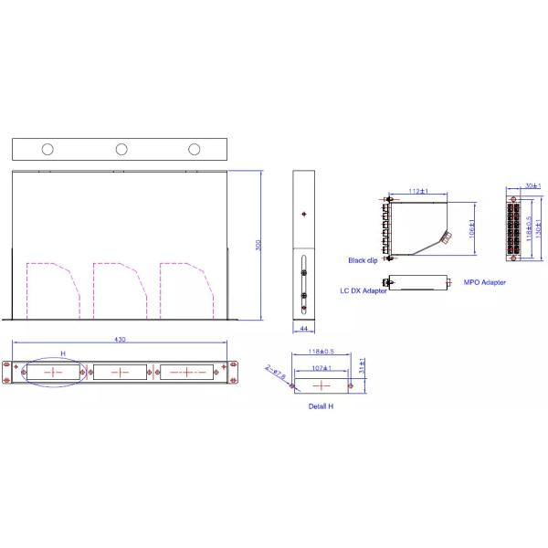 6 X LC Duplex SM OM3 50/125 MPO MTP Terminal Box