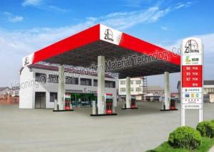 Prefabricated Steel Roof Trusses , Shed Building Space Frame For Petrol Station