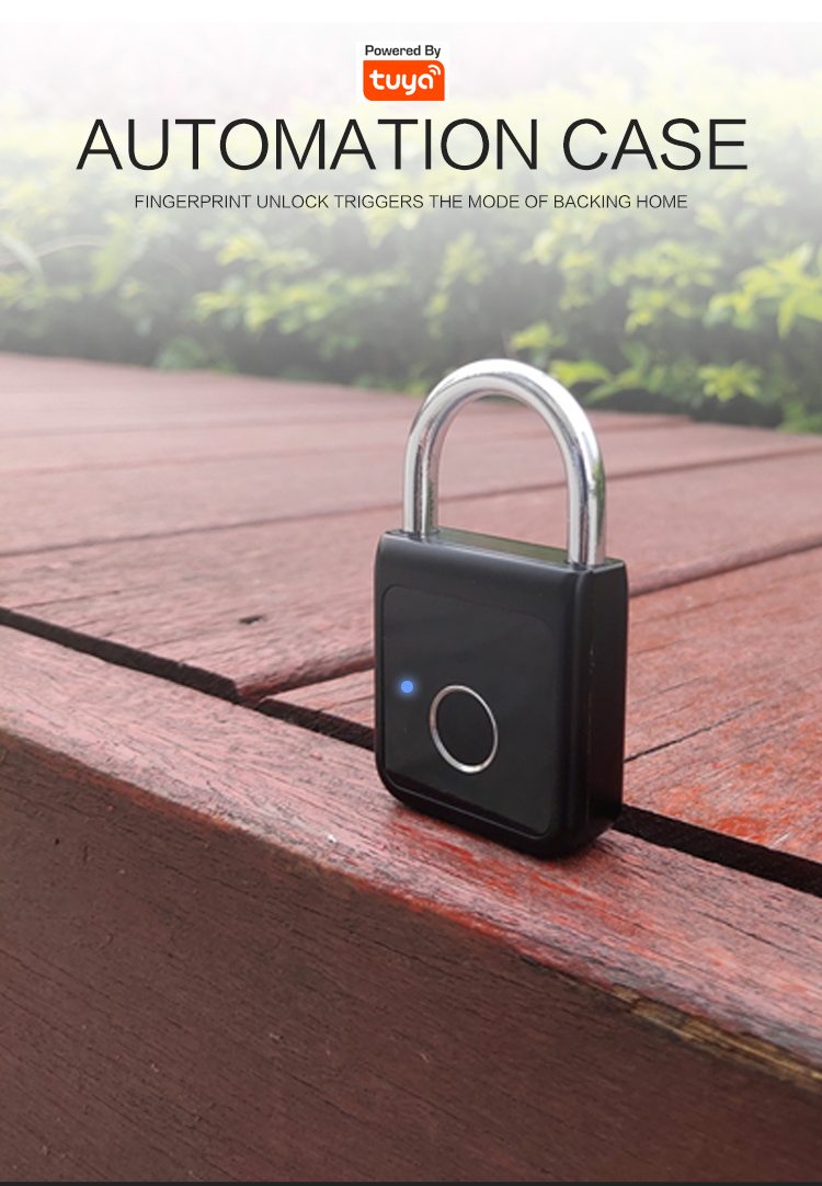 Tuya Smart Keyless Fingerprint Door Lock Phone Control Open Smart Mini