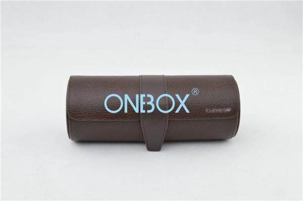 Quality Single Leather Watch Boxes Travel Watch Case With Soft Pillow dia.80x200mm for sale