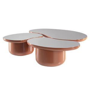 China Fiberglass shaped coffee table light luxury coffee table set on sale