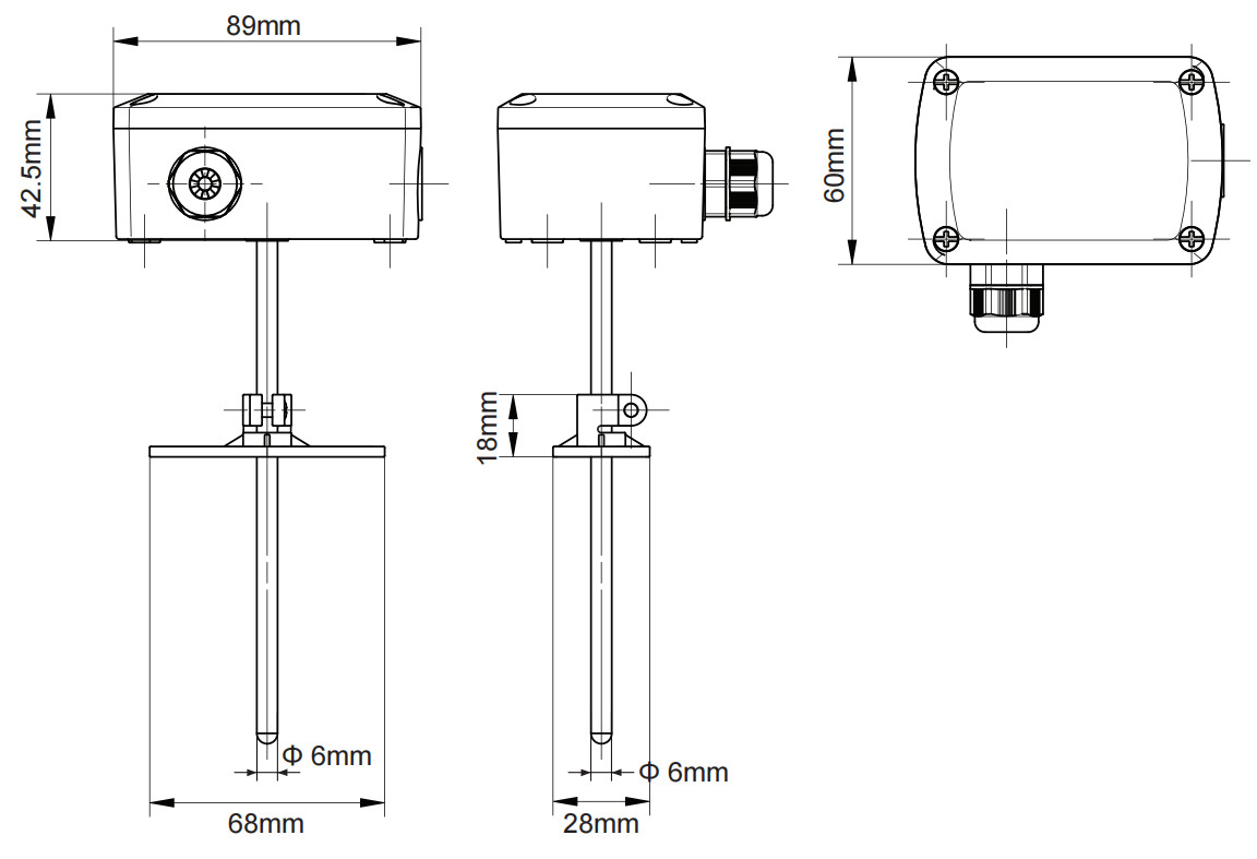 Temperature Sensor PT1000 For Temperature Measurement In HVAC