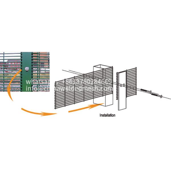 2500mm 3000mm Anti Climb 358 mesh fencing panels With Razor Wire rustproof