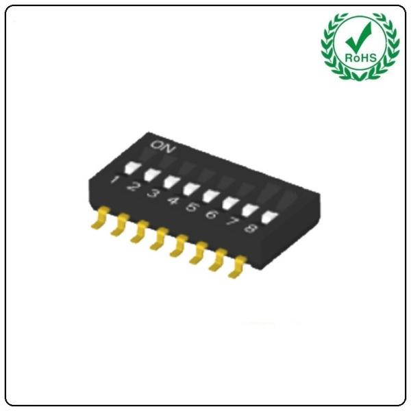 Quality UL 1.27mm Half Pitch DIP Switch With Gull Wing Lead for sale