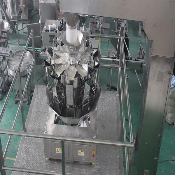 Potato Chips Automatic Packing Line Safe 4.9kw Vertical Sealing Power