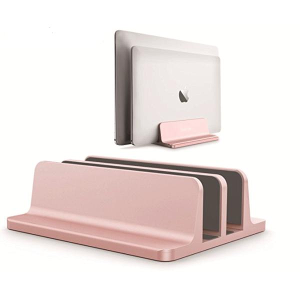 Lightweight Portable 253*60*20mm Gray Aluminum Folding Adjustable Metal Laptop Stand Simple And Elegant Design