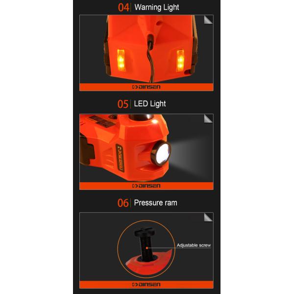 DINSEN 3 in 1 multifunctional 12v electric hydraulic jack ,inflator pump and light.