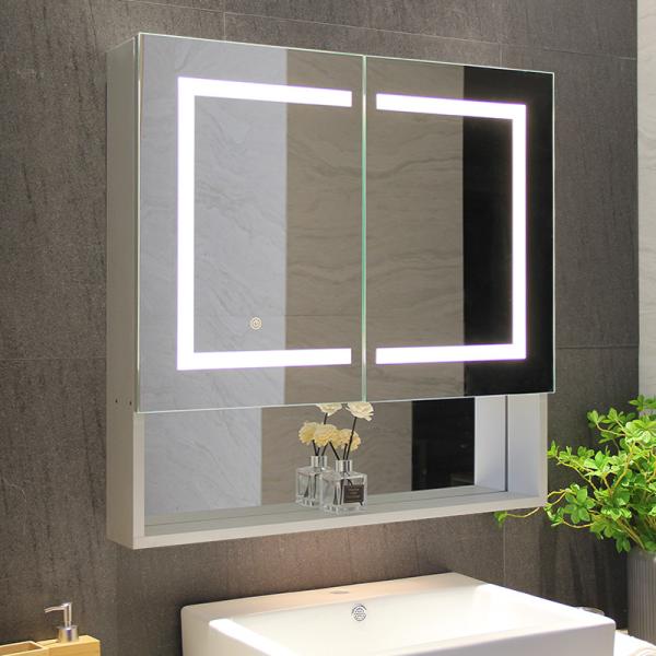 Quality Smart Mirror with Bluetooth and LED Lighted Rectangle Medicine Cabinet for sale