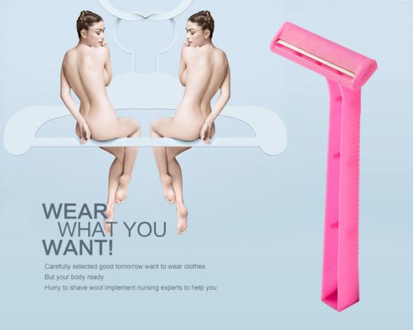 Quality Custom Logo Single Blade Disposable Razor Pink Color Lubricating Strip With Aloe for sale