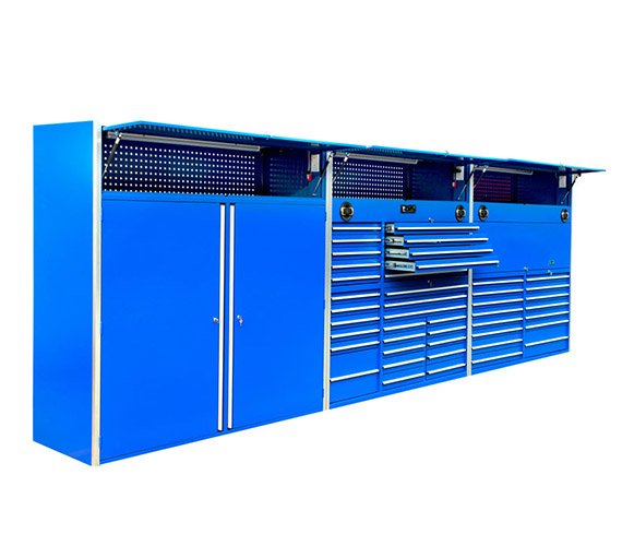 72 Inch Tool Cabinet with Work Bench and Wheels Functional Tool Storage Solution