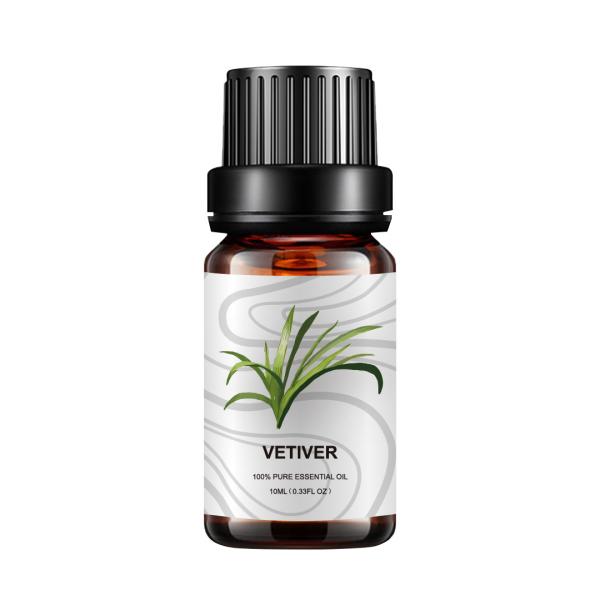 Quality Organic Vetiver Essential Oil Bottle Steam Distillation Essential Oils for sale