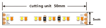 5mm 8mm Adjustable color Temperature LED Strip SMD2216 240 LEDs/m 16.2W