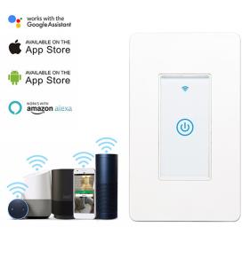 China Smart Wifi Switch US 1/2/3 Gang Touch Panel Wireless Remote Control Light Switch Compatible Alexa Google Home Tuya APP on sale
