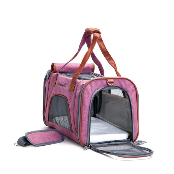Grey Airline Approved Pet Carrier Bag For Small Dogs Fits Underneath Airplane Seat