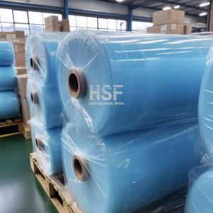 China SGS Blue Monoaxially Oriented Polyethylene Film Plastic Poly Sheeting Roll on sale