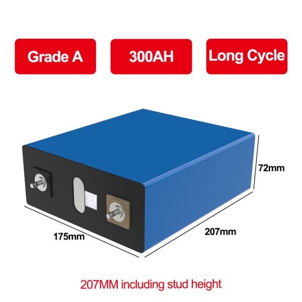 Monomer Deep Cycle Lithium Battery Prismatic Lifepo4 Battery 300Ah 3.2V