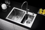 Round Double Bowl Undermount Sink With Drainboard Sink Brushed Surface Australia