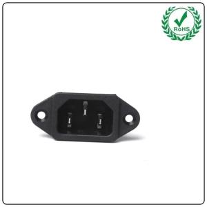 LZ-14-1 100% New Good Quality AC 250V 10A Audio Black 3 Pins IEC320 C14 Inlet Power Plug Socket Set