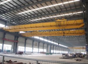 Buy cheap LH Type Mobile Electric Double Girder Overhead Crane 50Ton with Electric Trolley product