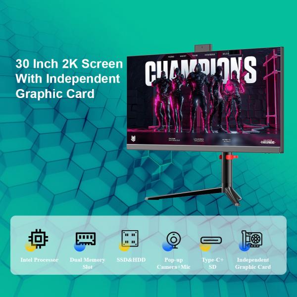 Intel Processor Windows 10 OS 30 Inch All In One Desktop Pc for Office and