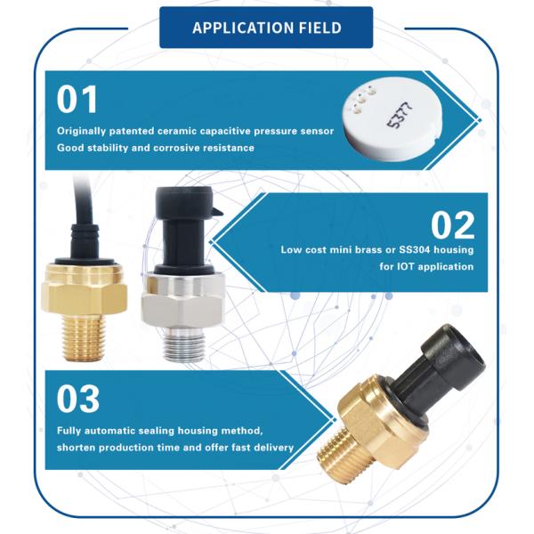 Anti Corrosive Packard IOT Pressure Sensor Brass Material 1% Accuracy