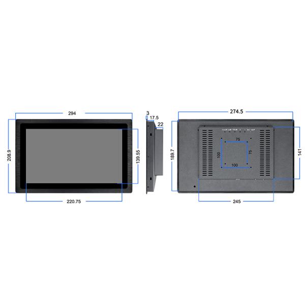 10.1 Inch 1000 Nit Sunlight Readable Monitor 1280x800 IPS