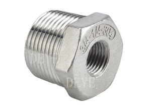 China SS316 SS304 150PSI Screw Threaded Pipe Fittings for SS Heavy Hex Bushing on sale