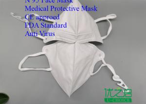 Non Combustible White N95 Face Mask For Filtering Dust Pollen Bacteria