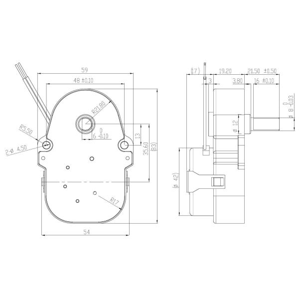 Pear Shape AC Synchronous Gear Motor 280g 220v Geared Motor GM59SMS42
