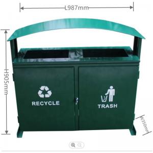 China Recycling Outdoor Commercial Trash Cans Mild Steel Material OEM on sale