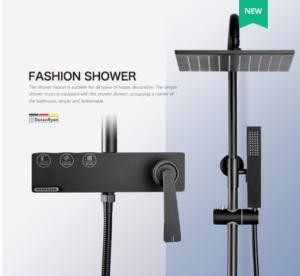 Buy cheap Wall Mounted Copper Black Champagne Rain Shower Faucets With Handle product